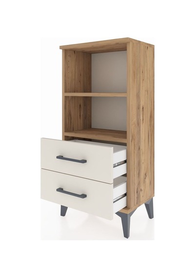Arges Komodin 2 Raflı 2 Çekmeceli 44x30x96 Çam-aytaşı Çam