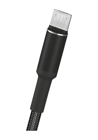 Fitplus Round Rs-101 Micro Usb Data/Şarj Kablosu 3A 1M Örgü Siyah