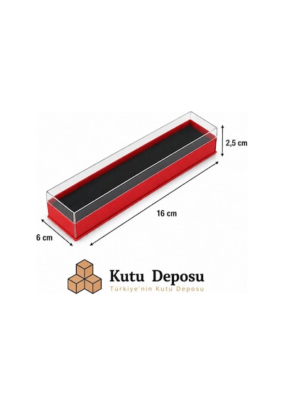 6x16x2,5 Cm Asetat Kapaklı Tespih Ve Takı Kutusu-kırmızı Demonte 50 Adet