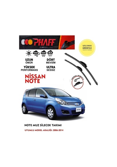 Nissan Note Ön Muz Silecek Takımı 2012 Model Araca Özel Aparat