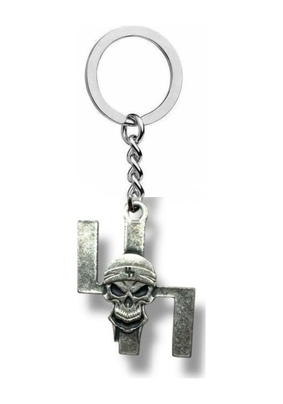 Kuru Kafa Figürlü Metal Anahtarlık Gotik Ve Asi Tarzda Zamak Kaplama Aksesuar