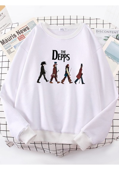 Startmore Startmoreedward Scissorhands Sihirbaz Korsan Beyefendi Kazak Kadınlar Harajuku Rahat Hoody Moda Yumuşa Beyaz