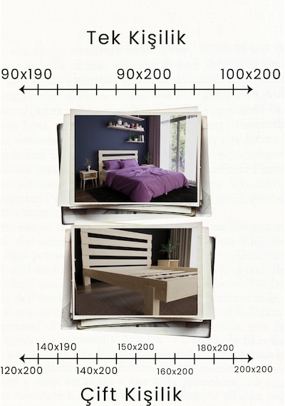 Renazzo Urban New Masif Ahşap Karyola Vernik 180x200 Vernik - 180 X 200