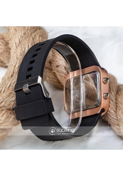 Unisex Rose Renk Siyah Silikon Kordon Dijital Led Kadın Kol Saat St-303697