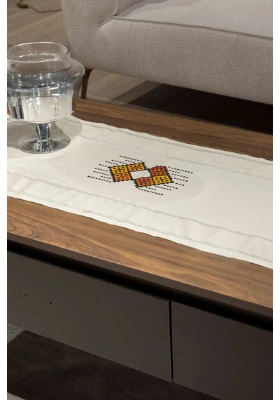 Magic Rug Dokuma Kumaş El Baskısı Runner 45x145 Cm Ekru - 687123403 Ekru