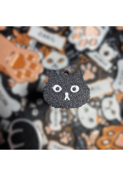 Majo İsimlik Siyah Kedi Kafası 24mmx30mm