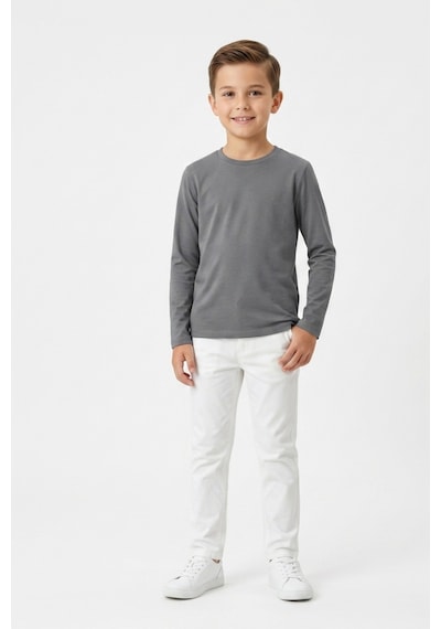 Kiagu Erkek Çocuk Uzun Kollu Basic Düz Tişört %100 Pamuk Bisiklet Yaka T-shirt 2-13 Yaş Antrasit Kiagu Erkek Çocuk Uzun Kollu Basic Düz Tişört %100 Pamuk Bisiklet Yaka T-shirt 2-13 Yaş Antrasit