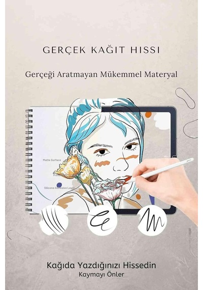 İpad Air 13 2025 M3 Çip Uyumlu Paper Like Ekran Koruyucu Gerçek Kağıt Hissi Parlama Önleyici
