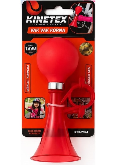 Vak Vak Korna Çocuk Bisiklet Kornası Yüksek Sesli Gidon Kornası - Kırmızı