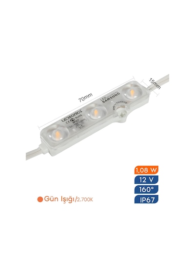 12v 1.08w Gün Işığı Samsung Modül Led 20 Adet
