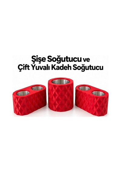 Beyaz Elmas Desenli Şişe Soğutucu Ve 2 Adet Çift Kadeh Yuvalı Ehlikeyf Seti,metal İç Hazneli,termojelli Soğutucu-beyaz