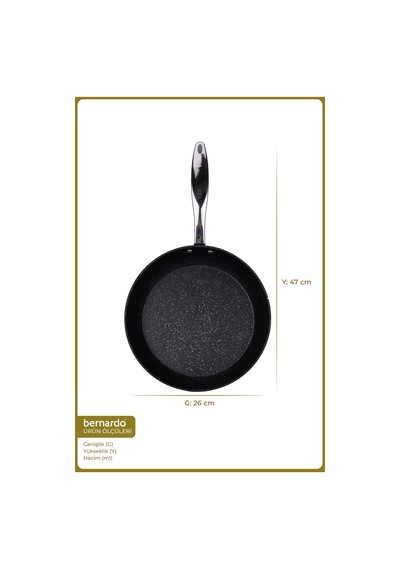 Bernardo Chef Line Granit Tava Siyah 26cm