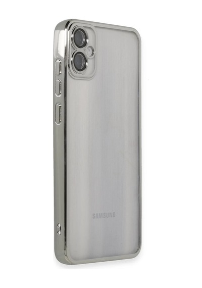 Samsung Galaxy A05 Uyumlu Kılıf Lensli Silikon - Gümüş