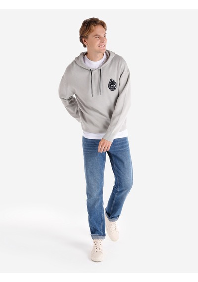 Colin's Colins Regular Fit Baskılı Kapüşonlu Gri Erkek Kazak Cl1065585 Gri