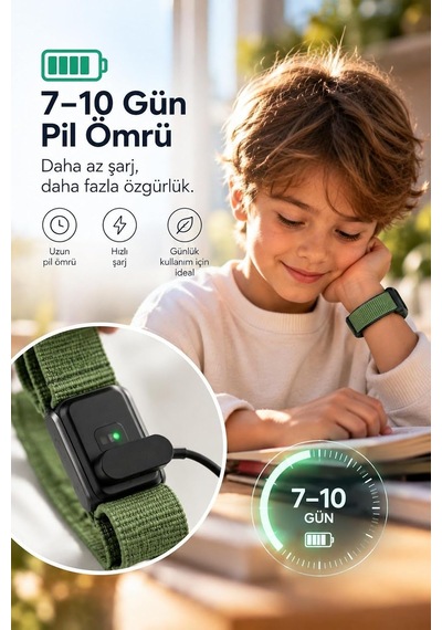 Tr Nexus Kids Nabız Tansiyon Gps Çocuk Akıllı Bileklik - Yeşil