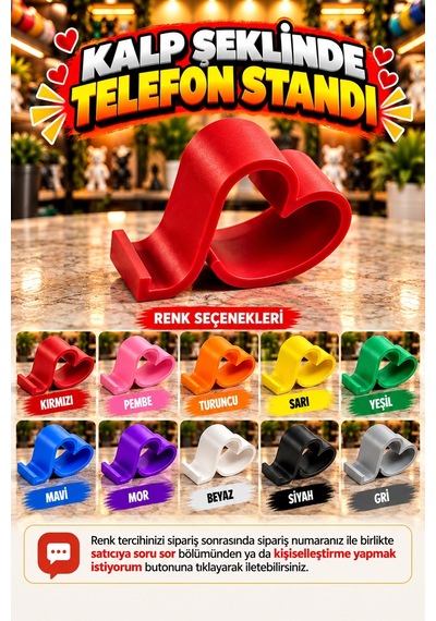 Kalp Şeklinde Telefon Standı - Telefon Tutucu