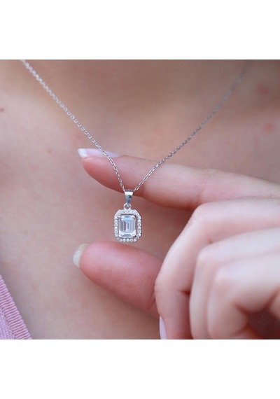 Baget Kesim Zirkon Taşlı Gümüş Set Gümüş