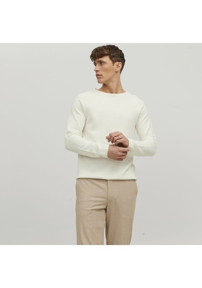 Jack & Jones Bisiklet Yaka Kazak-Hill 12157321 Cloud Dancer Ekru