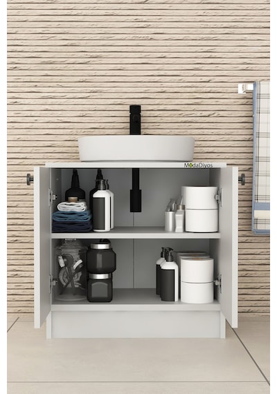 Rodelisa Lavabo Altı Dolap 00 % Mdf Çanak Lavabo Uyumlu - Banyo Dolabı Beyaz