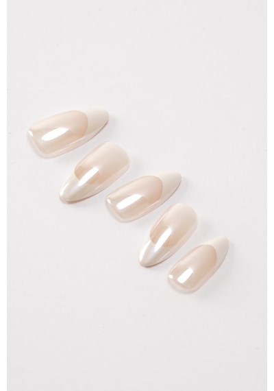 Pop Beauty Takma Tırnak Seti & Zararsız Yapıştırıcı, Glazed Donut French Hailey Bieber Popbeauty10134