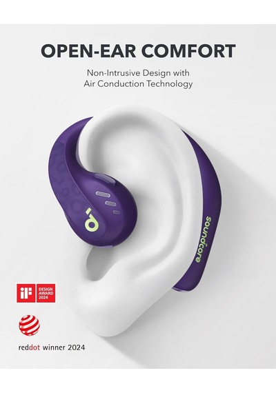 By Anker, Aerofit Pro, Güvenli Uyum, Ergonomik Tasarım, Ldac İle Zengin Ses, Bluetooth 5.3, Ipx5 Suya Dayanıklı, 46 Saat Çkablosuz Kulaklıklar, Mor