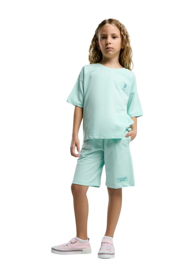 U.S. Polo Assn. Kız Çocuk Bermuda Takım Nil