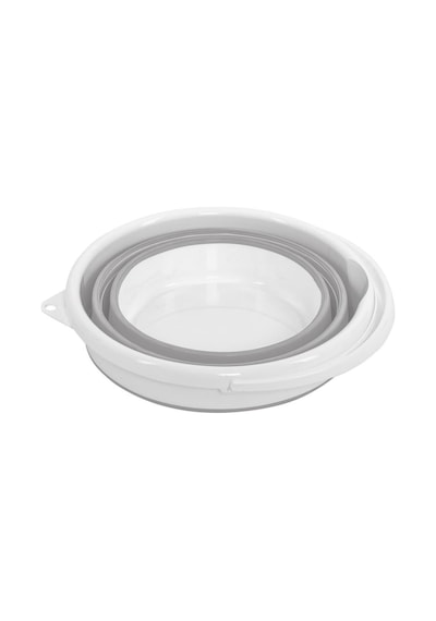 Pratik Katlanabilir Akordiyon Plastik Kova 12,8 Lt Beyaz - Gri