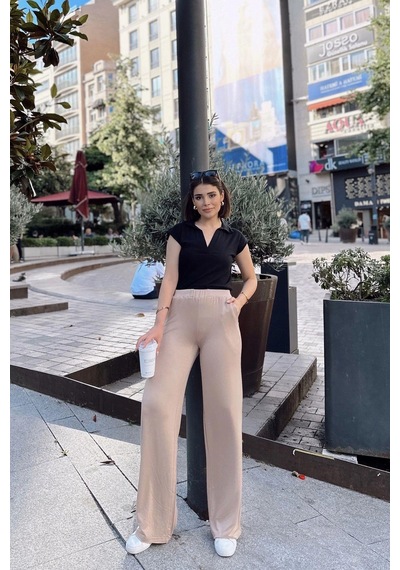 Siyah Polo Yaka, Kısa Kol, Fitilli Kaşkorşe Kumaş, Basic Kalıp/kesim, Spor Ve Günlük Bluz & T-shirt SIYAH