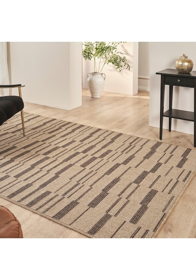 Kaşmir Halı Kilim Jüt Ravon Brown Salon Mutfak Halısı Yolluk Kahverengi
