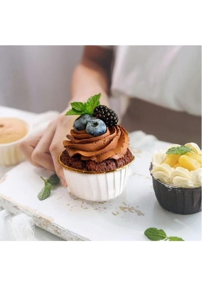 Cupcake/muffin /suffle Kek Kapsülü Beyaz 50 Li Yeşil