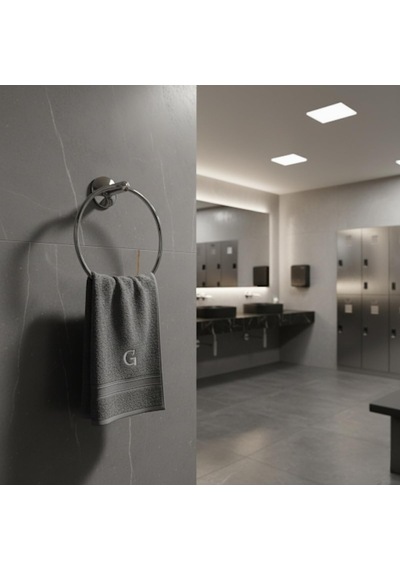 Yuvarlak Krom Havluluk Duvara Monte Vidalı Metal Havlu Askısı 15 15 Cm, Parlak Krom Banyo Aksesuarı Diğer
