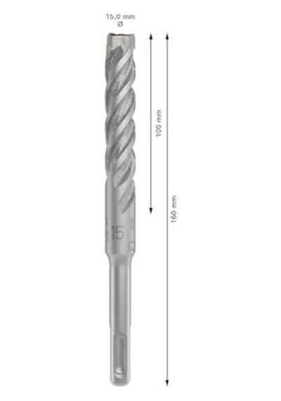 Pro Sds -5x Kırıcı Delici Delme Ucu Donatılı Ø 15 00 Mm Professional Aksesuar Kırıcı Delici