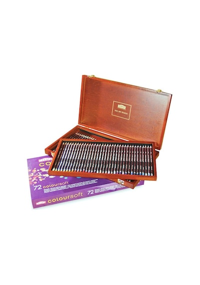 Derwent Coloursoft Pencils Yumuşak Kuruboya 72'li Ahşap Kutu