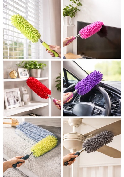 Mucit Home Teleskopik Uzayabilen Mikrofiber Toz Alma Fırçası 25-75 Cm