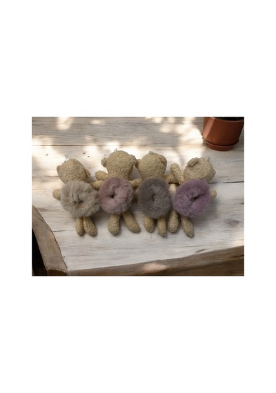 Ayıcıklı Peluş Lastik Simit Toka Vizon - 673862609 Vizon