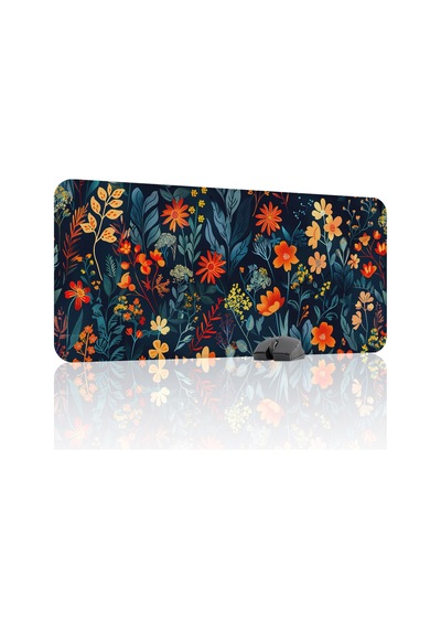 Çiçek Desenleri Kaymaz Dikişli Kauçuk Oyuncu Mousepad V3 - 90x40 Xxl Gaming Mouse Pad Fare Altlığı