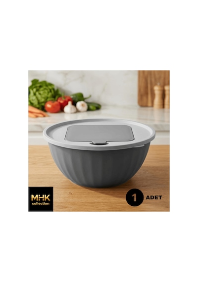 Pratik Mutfak 2.5 Lt Kapaklı Rendeli Karıştırma Ve Saklama Kabı Antrasit Diğer