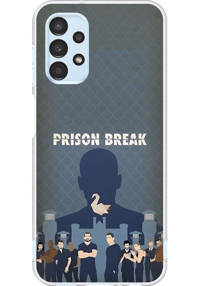 Samsung Galaxy A13 Uyumlu Şeffaf Kılıf Prison Break Tasarımlı
