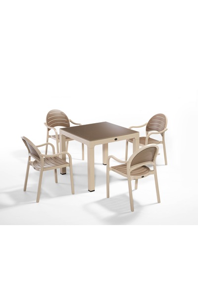 Senza 4'lü Bahçe Masa Sandalye Seti (Cappuccino-Çöl Kahve) Senza 4'lü Bahçe Masa Sandalye Seti (Cappuccino-Çöl Kahve)