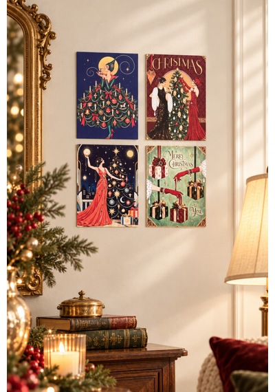 Vintage Christmas, Yılbaşı Tasarımlı Duvar Dekoru 4 Lü Tablo Seti, 15 X 20 Cm, 3mm Ahşap Mdf, Dijital Baskı Çok Renkli - 929909108 Çok Renkli - 929909108 Vintage Christmas, Yılbaşı Tasarımlı Duvar Dekoru 4 Lü Tablo Seti, 15 X 20 Cm, 3mm Ahşap Mdf, Dijital Baskı Çok Renkli - 929909108 Çok Renkli - 929909108
