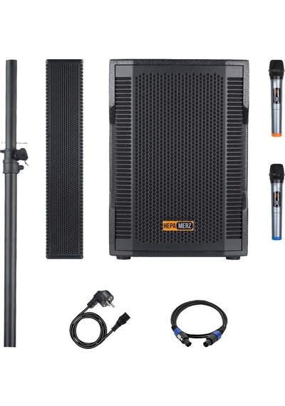 Hepa Merz Handfest Line Array Mikrofonlu Ses Sistemi Aktif Subwoofer + Line Hoparlör 2000w