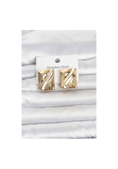 316l Çelik Gold Renk Plaka Model Kadın Küpe Tj-bkp11806 Evimdeyokyok