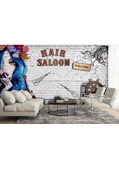 Kuaför Salonu Duvar Kağıdı (359595403)
