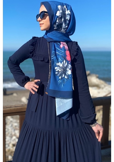 Rabia Şamlı Bade Elbise Lacivert