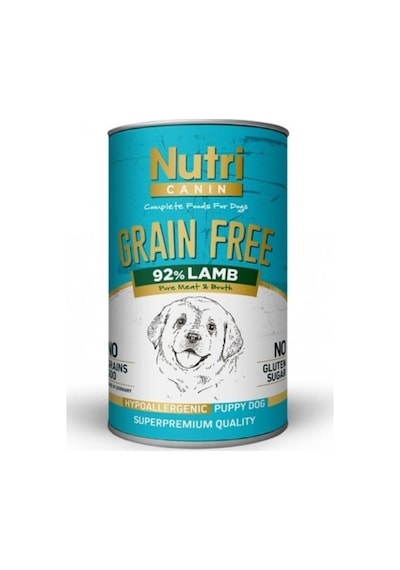 Nutri Canin Tahılsız %92 Kuzu Etli Konserve Yavru Köpek Maması 12 x 400 G