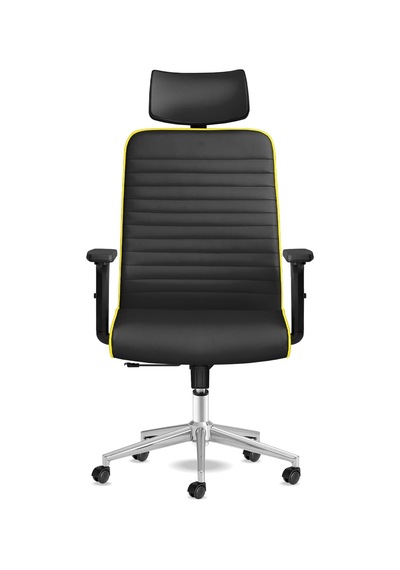 Tekno Yönetici Koltuğu Ergonomik Ofis Sandalyesi Deri Çalışma Koltuğu Siyah Sarı Diğer