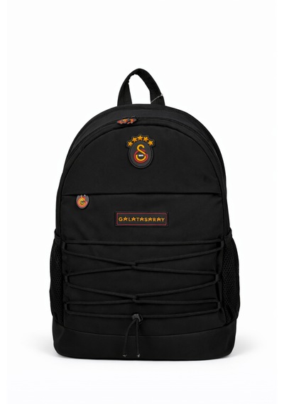 Galatasaray Lisanslı 3 Bölmeli Siyah İpli Sırt Çantası - Laptop Bölmeli Su İtici Kumaş