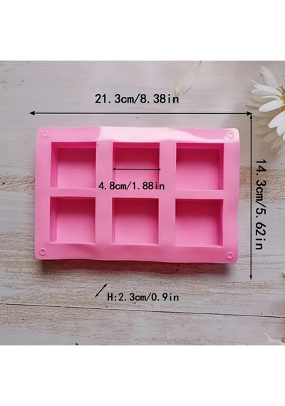 Sabun Kalıbı & Kek Kalıbı Silikon Kalıp 5x5cm Kırmızı