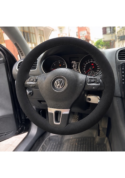 Vw Jetta Mk6 Direksiyon Kılıfı Alcantara Süet Monza Black Serisi Siyah 2011-2014