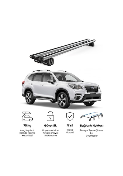 Pençe Subaru Forester Ara Atkı 2013-2018 Uyumlu Gri Ara Atkı Port Bagaj Tavan Barı